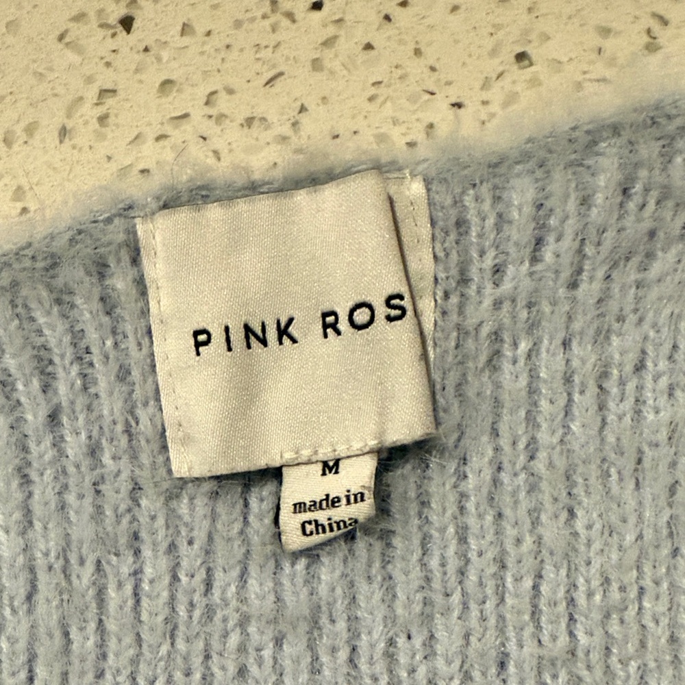 Pink Rose Women's Soft Blue V-Neck Sweater - Picture 2 of 3